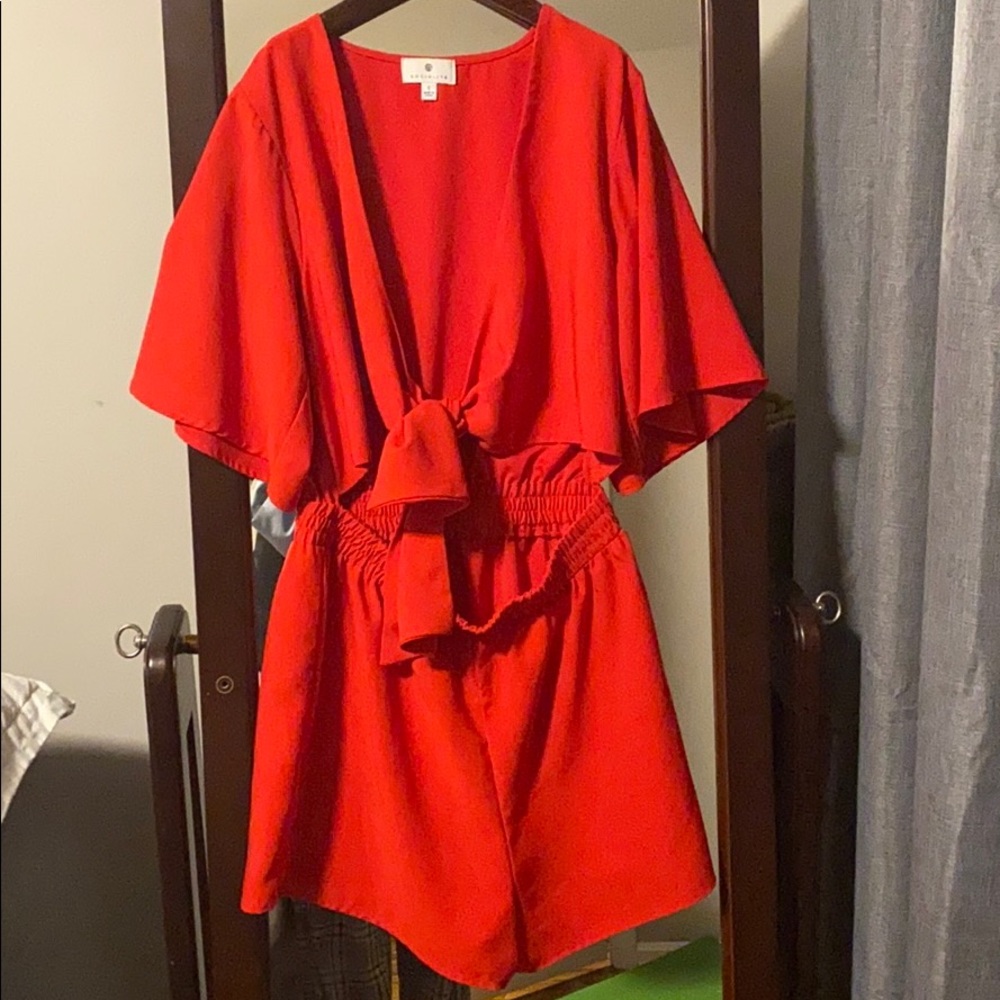 Socialite Red Romper